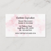 Cute roze stripes en Stippen Cupcake Bakery Biz-ka Visitekaartje (Achterkant)