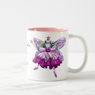 Cute roze Sugar Plum Fairies Gedrukt juweleffect Tweekleurige Koffiemok