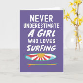 Cute Roze Surfer Kaarten Voor Kinderen Meisjes Sur (Gele Bloem)