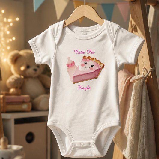 Cute Roze Taart & Fles Baby Body Romper