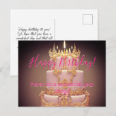 Cute Roze Taart Gefeliciteerd Wenskaart Briefkaart (Voorkant / Achterkant)