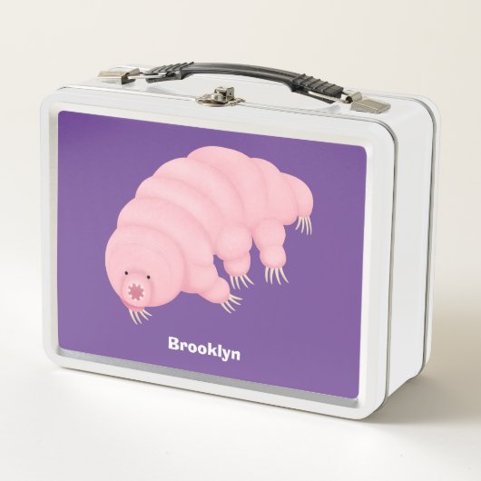 Cute roze tardigrade water beer cartoon (Voorkant)