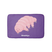 Cute roze tardigrade water beer cartoon badmat (Voorkant)