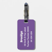 Cute roze tardigrade water beer cartoon bagagelabel (Achterkant verticaal)