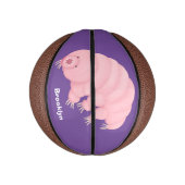 Cute roze tardigrade water beer cartoon basketbal (Verticaal)