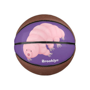 Cute roze tardigrade water beer cartoon basketbal