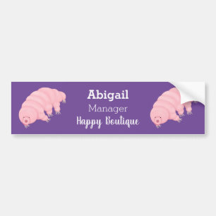 Cute roze tardigrade water beer cartoon bumpersticker