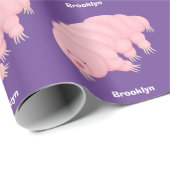 Cute roze tardigrade water beer cartoon cadeaupapier (Rol Hoek)