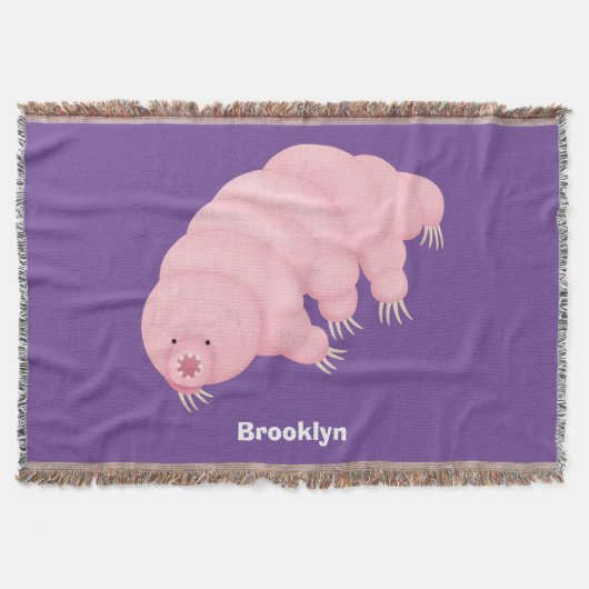 Cute roze tardigrade water beer cartoon deken (Voorkant)