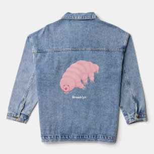 Cute roze tardigrade water beer cartoon denim jacket