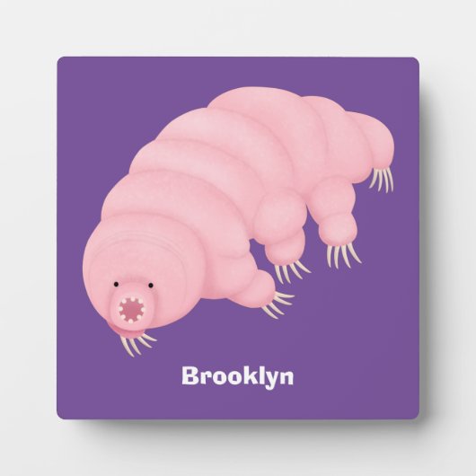 Cute roze tardigrade water beer cartoon fotoplaat (Voorkant)