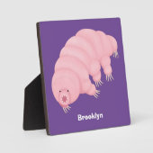 Cute roze tardigrade water beer cartoon fotoplaat (Voorkant)