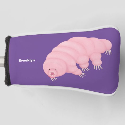 Cute roze tardigrade water beer cartoon golfheadcover (Voorkant)