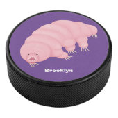 Cute roze tardigrade water beer cartoon hockey puck (3/4)