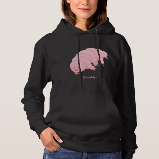 Cute roze tardigrade water beer cartoon hoodie (Voorkant)