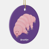 Cute roze tardigrade water beer cartoon keramisch ornament (Rechts)