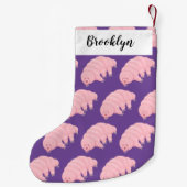 Cute roze tardigrade water beer cartoon kleine kerstsok (Achterkant)