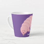 Cute roze tardigrade water beer cartoon latte mok (Linkerhoek)