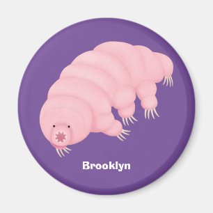 Cute roze tardigrade water beer cartoon magneet