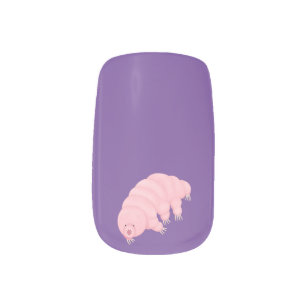 Cute roze tardigrade water beer cartoon minx nail art