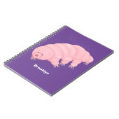 Cute roze tardigrade water beer cartoon notitieboek (Linkerzijde)