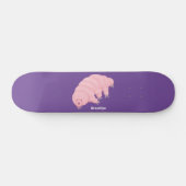 Cute roze tardigrade water beer cartoon persoonlijk skateboard (Horizontaal)