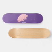 Cute roze tardigrade water beer cartoon persoonlijk skateboard (Horizontaal)