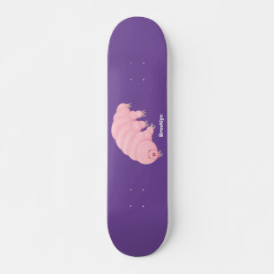 Cute roze tardigrade water beer cartoon persoonlijk skateboard
