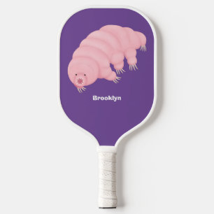 Cute roze tardigrade water beer cartoon pickleball paddle