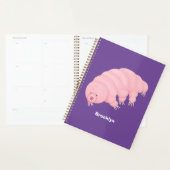 Cute roze tardigrade water beer cartoon planner (Display)