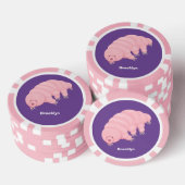 Cute roze tardigrade water beer cartoon poker chips (Opstapeling)