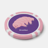 Cute roze tardigrade water beer cartoon poker chips (Enkel)