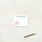 Cute roze tardigrade water beer cartoon post-it® notes (Op bureau)