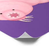 Cute roze tardigrade water beer cartoon poster (Hoek)