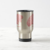 Cute roze tardigrade water beer cartoon reisbeker (Center)