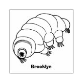 Cute roze tardigrade water beer cartoon rubberstempel (Afrduk)