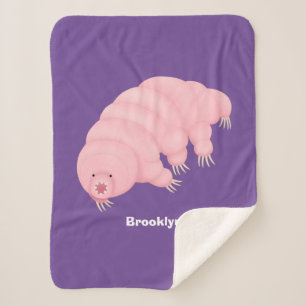 Cute roze tardigrade water beer cartoon sherpa deken