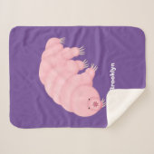 Cute roze tardigrade water beer cartoon sherpa deken (Voorkant (horizontaal))
