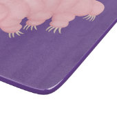 Cute roze tardigrade water beer cartoon snijplank (Hoek)