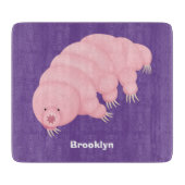 Cute roze tardigrade water beer cartoon snijplank (Voorkant)