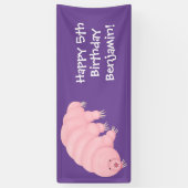 Cute roze tardigrade water beer cartoon spandoek