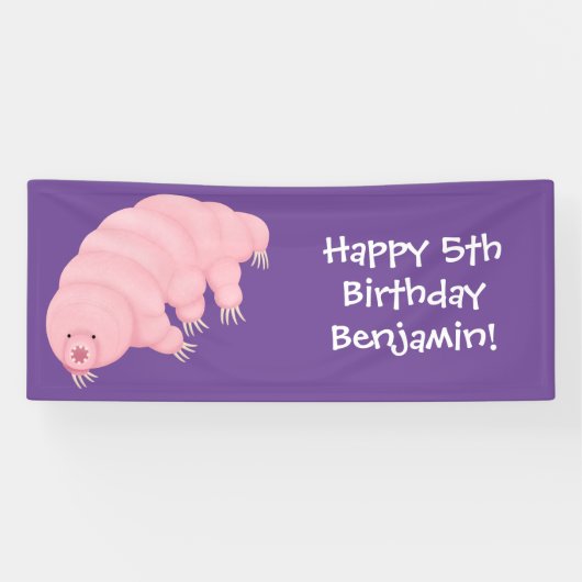 Cute roze tardigrade water beer cartoon spandoek