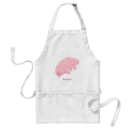Cute roze tardigrade water beer cartoon standaard schort (Voorkant)