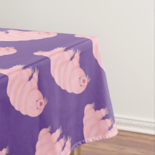 Cute roze tardigrade water beer cartoon tafelkleed