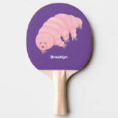 Cute roze tardigrade water beer cartoon tafeltennisbatje (Achterkant)