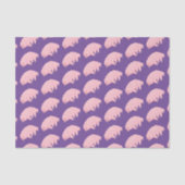 Cute roze tardigrade water beer cartoon tissuepapier (Voorkant)