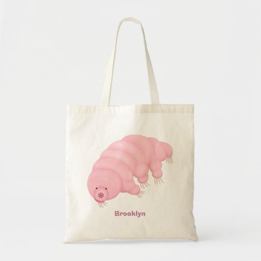 Cute roze tardigrade water beer cartoon tote bag (Voorkant)