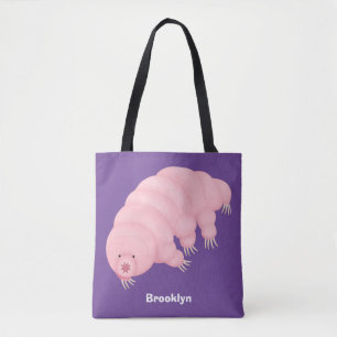 Cute roze tardigrade water beer cartoon tote bag