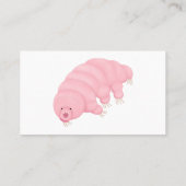 Cute roze tardigrade water beer cartoon visitekaartje (Achterkant)
