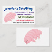 Cute roze tardigrade water beer cartoon visitekaartje (Voorkant / Achterkant)